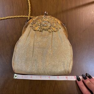1950s gold lame Harry Levine clutch
